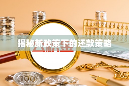 枝江揭秘新政策下的还款策略