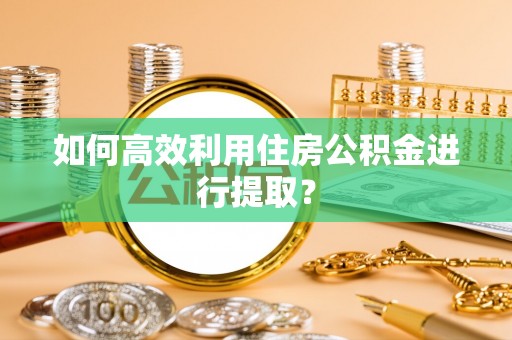 枝江如何高效利用住房公积金进行提取？